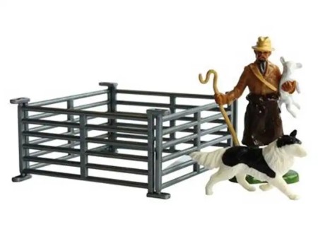 Berger avec chien et enclos